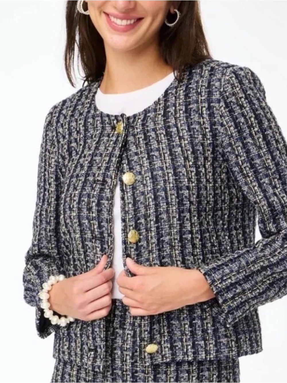 J.Crew Factory Cropped Lady Jacket in Textured Tweed Size 6